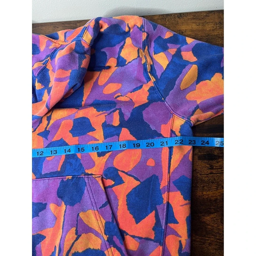 Nike Club Fleece Pullover Hoodie Sweatshirt Abstract Camo Purple Orange‎ Men's M
